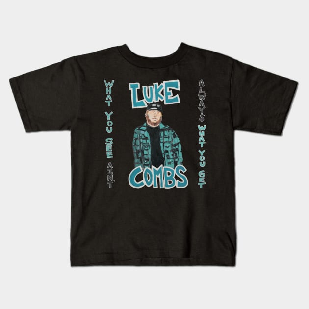 Luke Combs Kids T-Shirt by Daniel Cantrell